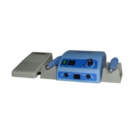 Micromotore da banco 40k g/m, 2 manipoli a spazzole, contr banco/pedale