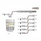 Kit 6 osteotomi angolato con punta conica convessa