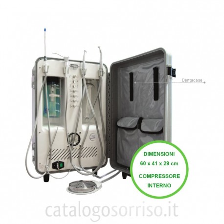 Riunito Dentale Veterinario Portatile Dentacase, compressore interno